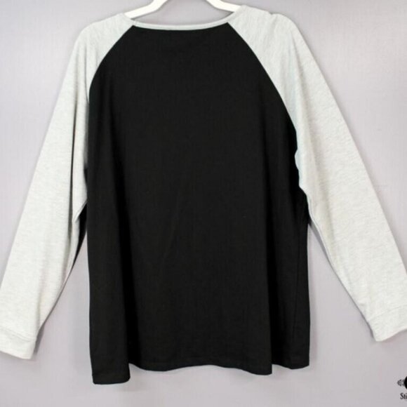 CATO Black & White Color block  Embellished Beaded Tunic Jersey Top Size 18 20 - Picture 4 of 4